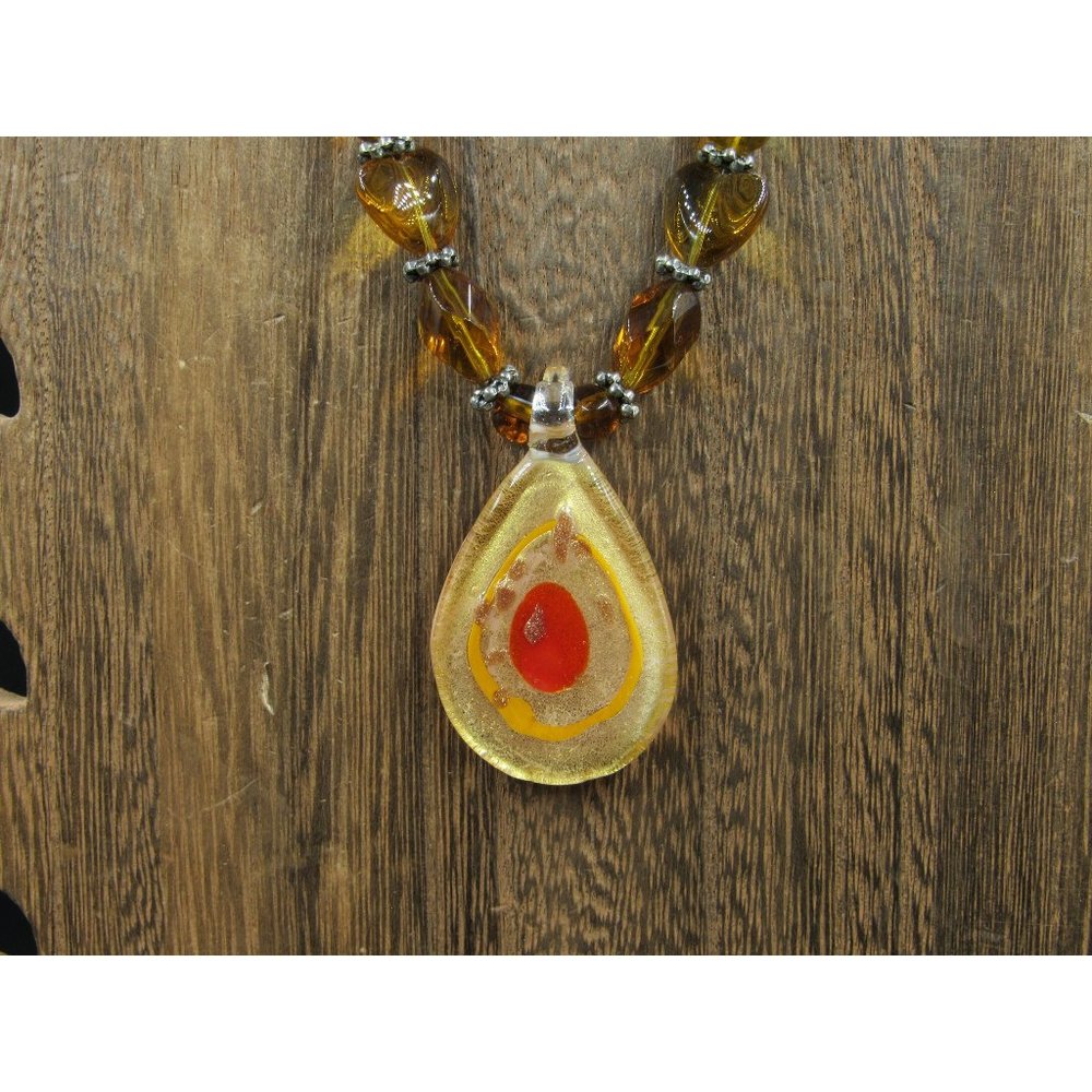 20 Inch Sterling Silver Beautiful Handmade Cool Glass Pendant Necklace